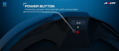 Axor X Altor Apex Venomous Smart Bluetooth Helmet power button